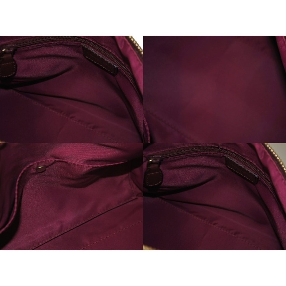 Christian Dior Trotter Handbag Canvas Leather Bordeaux - Picture 8 of 9